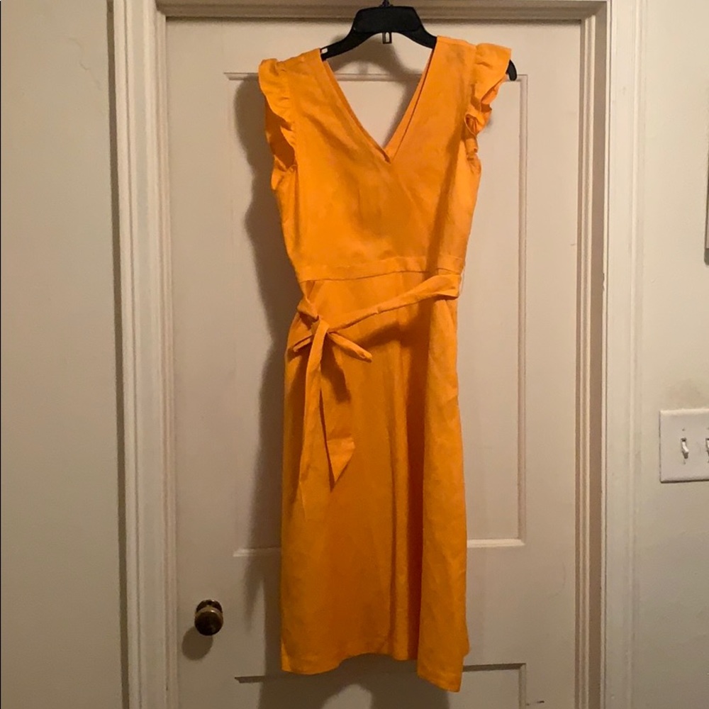 Orange/Yellow Midi Pocket Dress!